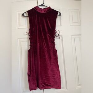 Windsor velvet mini lace up dress